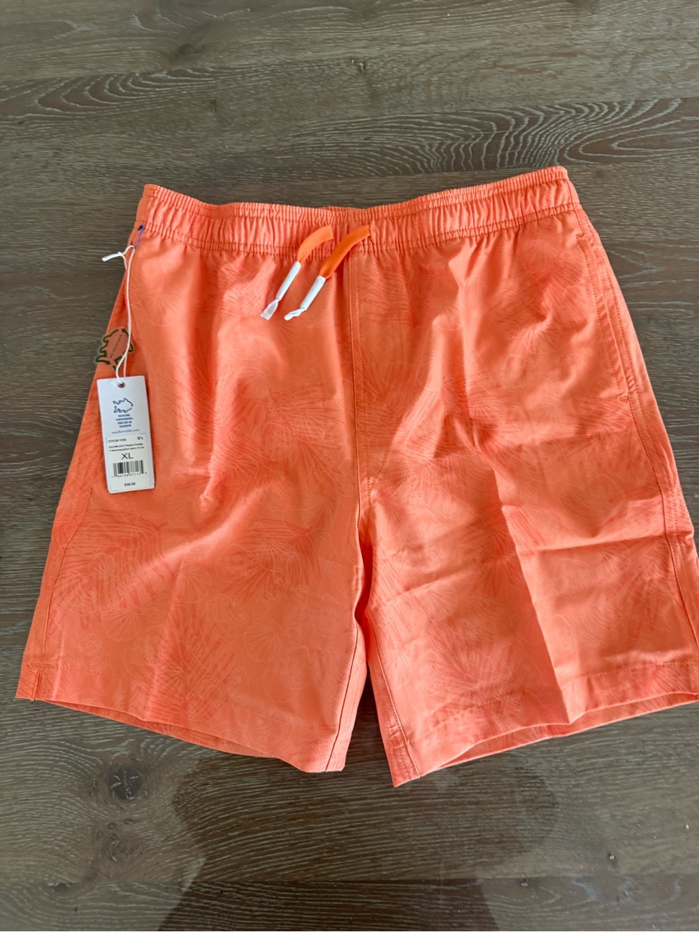 Southern Tide Kids Orange Palm-Print Swim Trunks
